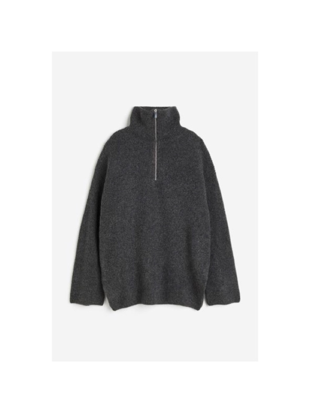H&M Ribbed Quarter Zip Pullover Sweater